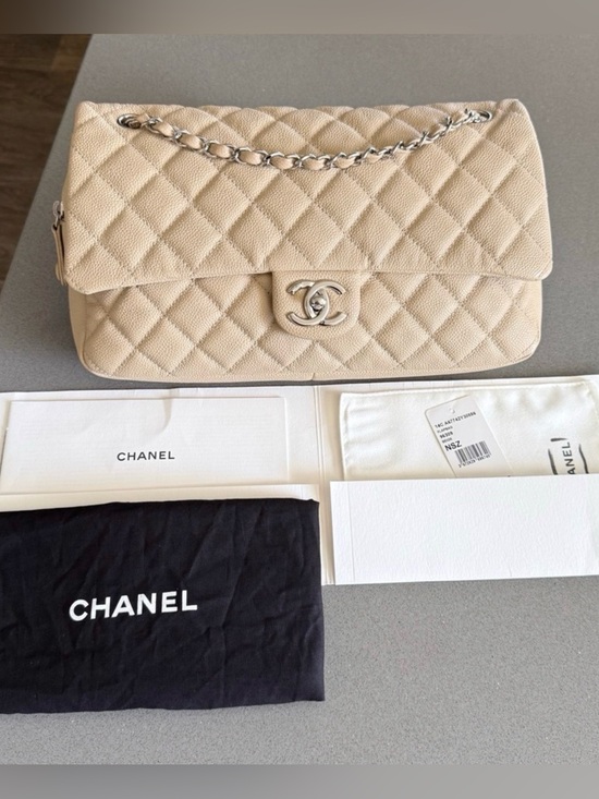 CHANEL Handbags - CHANEL Caviar Classic Flap Bag with Silver Chain 100% authentic
